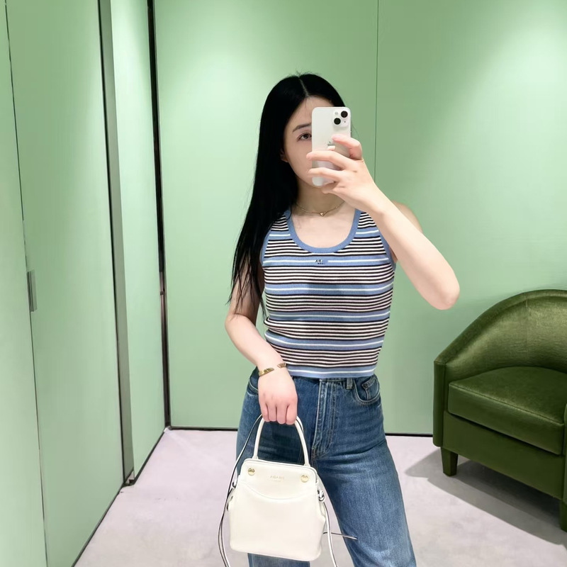 Original Design! Shenzhen Nanyou P Brand's New Spring-Summer Color-Block Striped Simple Retro Sleeveless Vest ​ ​ for women