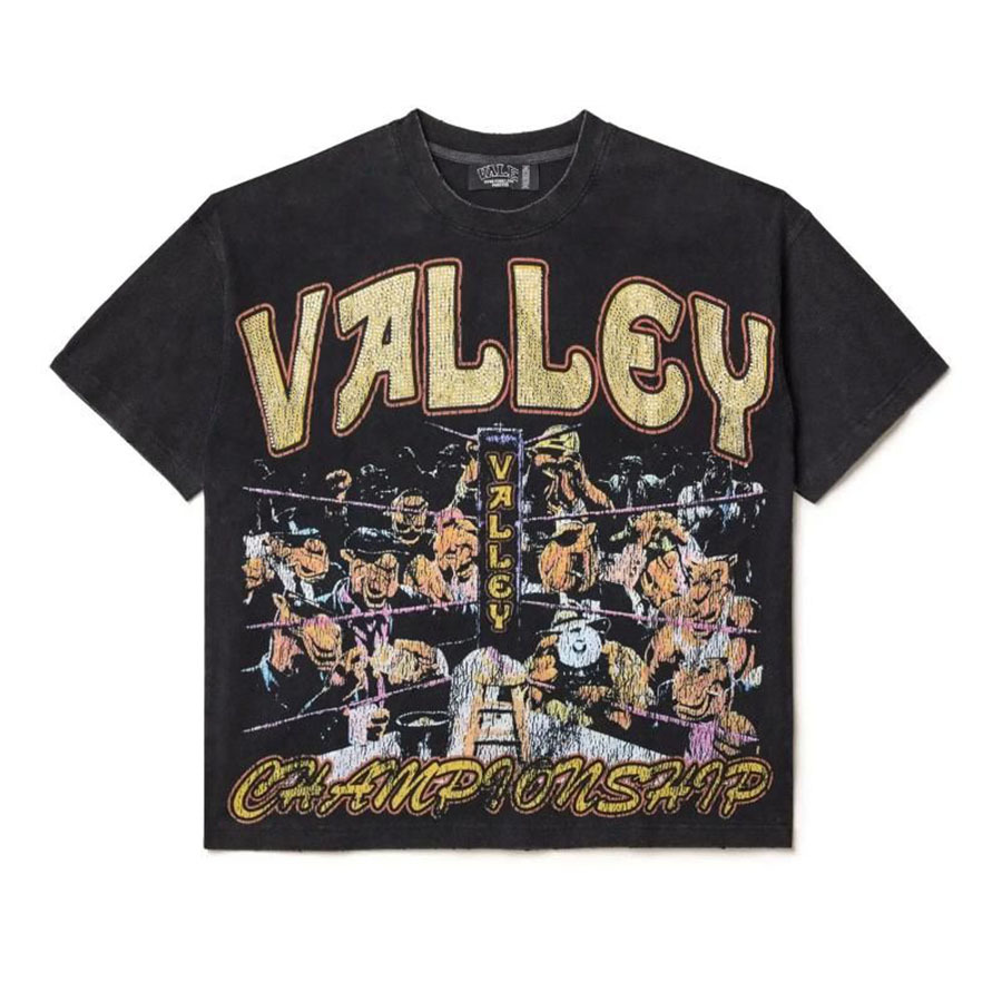 Verano estilo americano retro impresión oscura lavado con agua hace viejos bloques sueltos oversize hip hop skate camiseta de manga corta