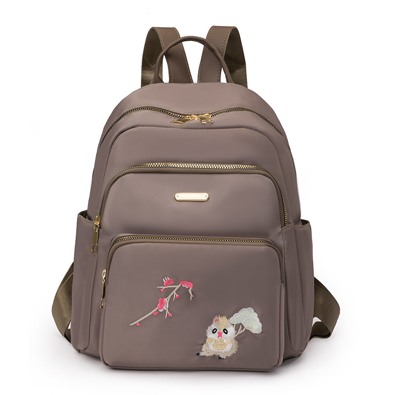 2023 nueva mochila de nailon casual para mujer, viaje urbano, lindo bordado, mochila ligera de viaje, mochila escolar de moda