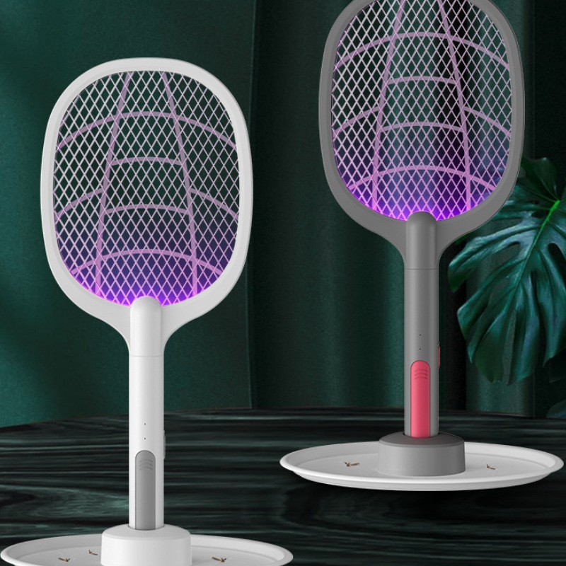 Household Rechargeable Photocatalyst Mosquito Killer Indoor Two-In-One Electric Mosquito Swatter Desktop Vertical Electric Shock Mosquito Trap Mosquito Swatter