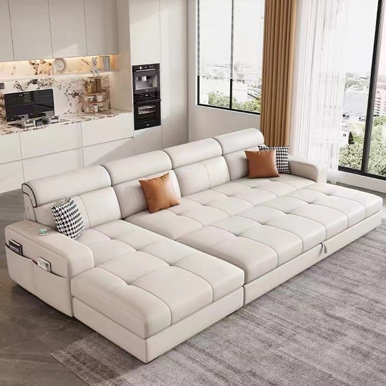 2026 New Fabric Sofa for Living Room, Modern and Simple, Small Apartment, Three-Seater, Multifunctional Sofa Bed, Dual-Purpose Folding