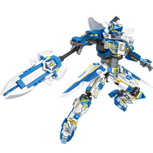 Gaomisi T3051 deformed Three Kingdoms Lu Bu mecha Sun Wukong robot children's educational assembled building block toy