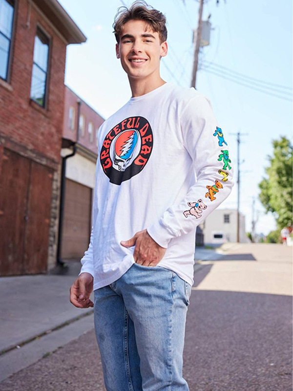 Autumn and Winter New Grateful Dead Grateful Dead Rock American Retro Loose Skull Long-Sleeved T-Shirt