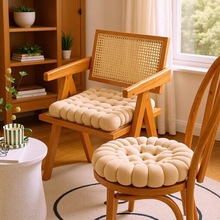 水晶绒圆形饼干坐垫靠椅保暖软垫子多功能车载垫椅子垫跨境可定