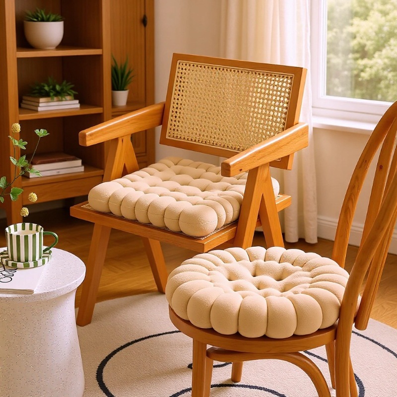 水晶绒圆形饼干坐垫靠椅保暖软垫子多功能车载垫椅子垫跨境可定