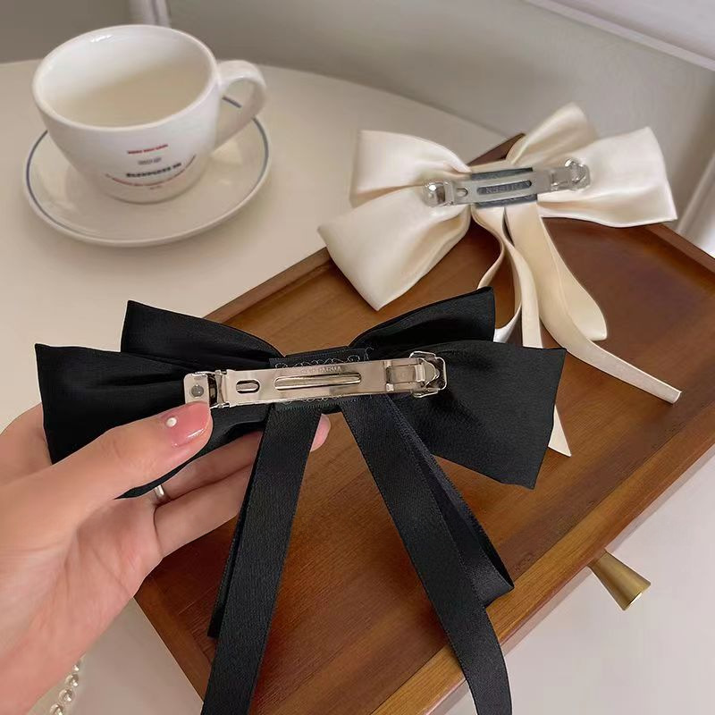 Hairpin Bow Hair Accessories Ribbon Temperament Hairpin Clip Ribbon Hairpin Headwear Back of Head Bow Clip_voghion.com
