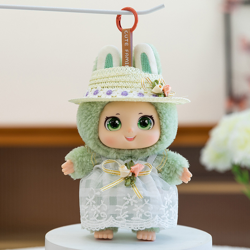 跨境批发安抚娃娃mini小动物萌物家族背包挂件毛绒搪胶脸玩偶装饰|undefined