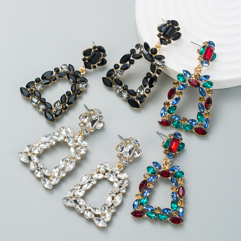 Earrings Classification Fashion Geometric Alloy Artificial Gemstones Drop Earrings