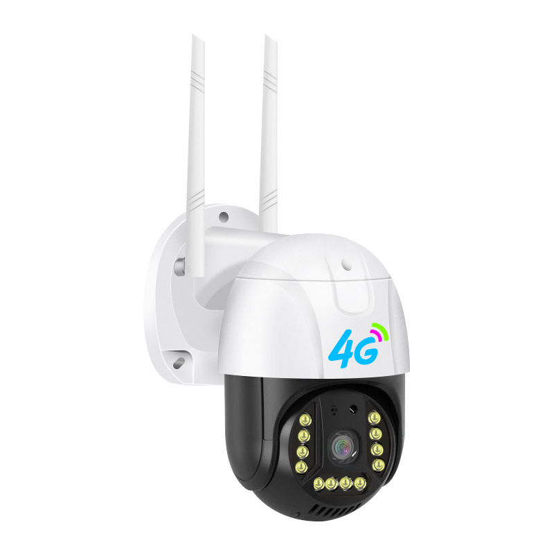 4G无线监控摄像头 家用全网通室外夜视高清防雨360度全景监控器