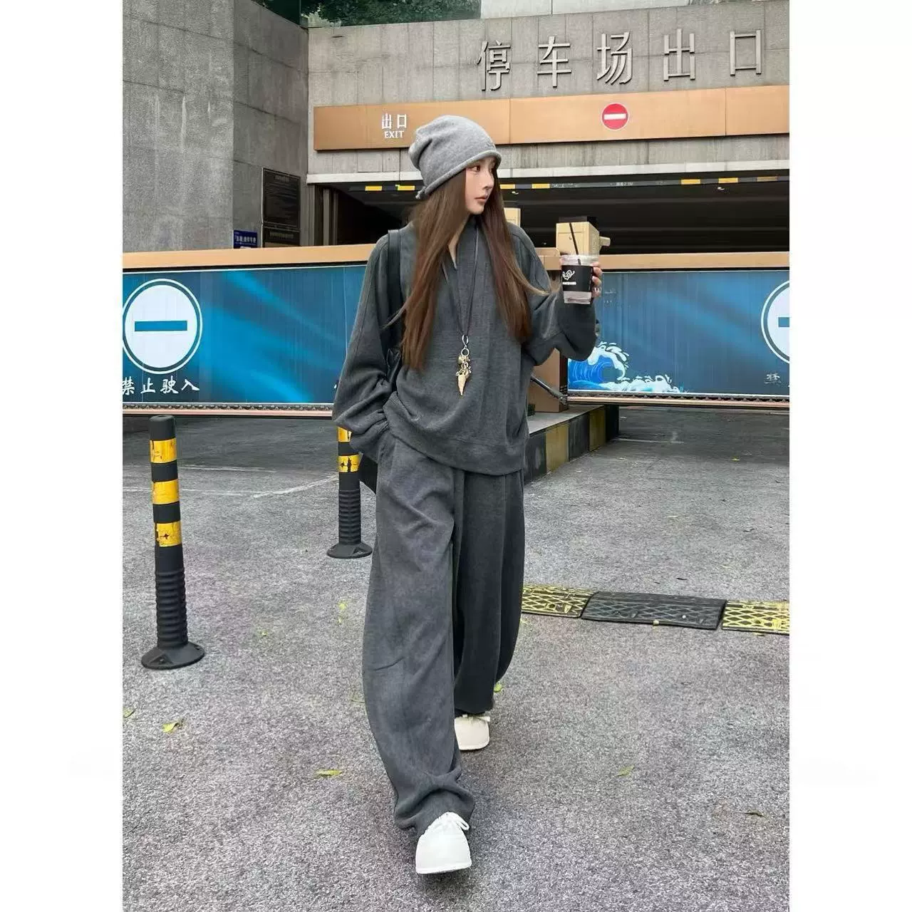 2025秋季网红长袖裤套装棉字母圆领印花都市休闲时尚套装