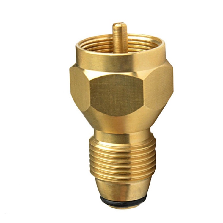 派瑞亚马逊QCC一磅气瓶POL铜制转换接头充气配件黄铜六角阀门