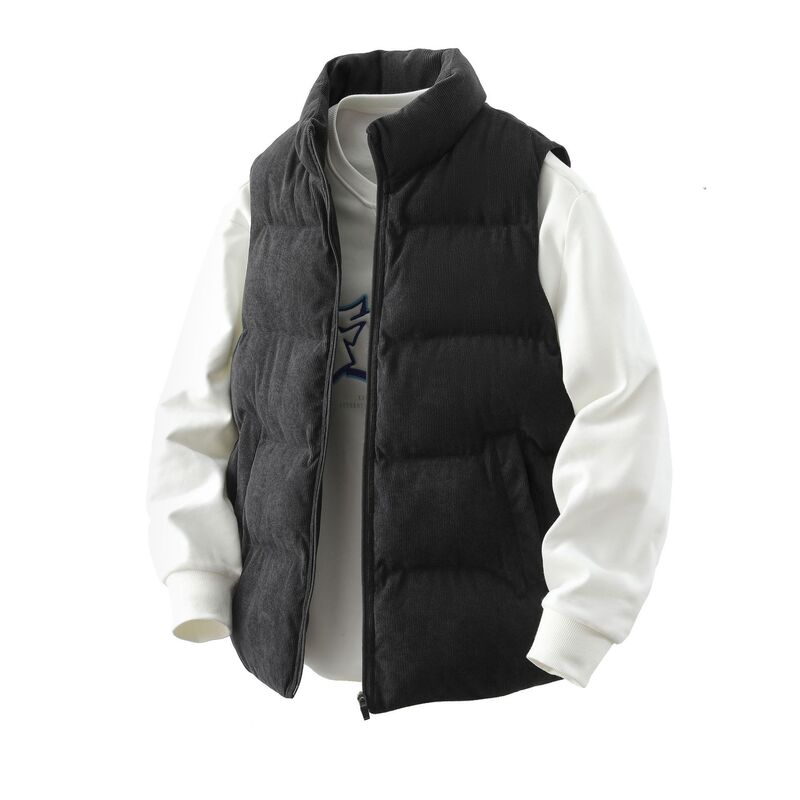 Japanese-Style Warm Corduroy Cotton Vest Trendy Brand Hong Kong Style Vest Couple Vest Jacket