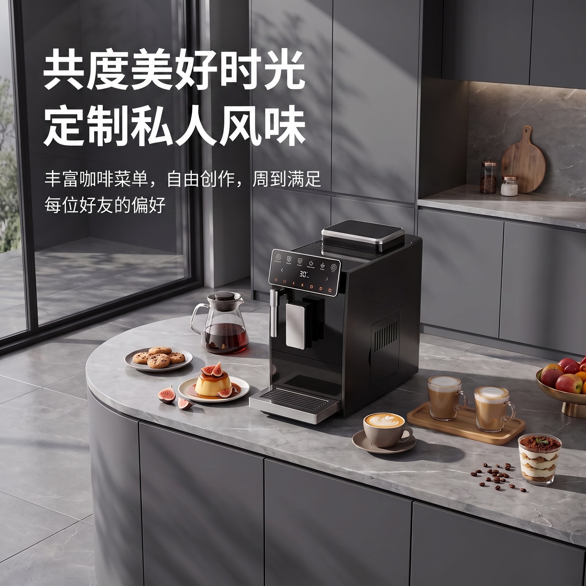 Cafetera automática Oficina doméstica comercial molinos de granos con un clic para producir líquido máquina de café italiana concentrada pantalla de color inteligente