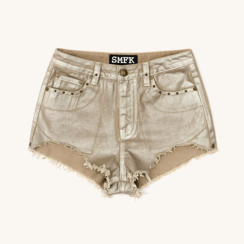 SMFK Golden Snake denim shorts hot girl hot girl hot pants