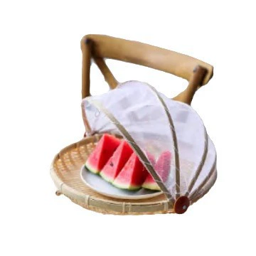 Bamboo Food Cover, Foldable Mesh Dome, Dust & Fly Protection (Multiple Sizes)