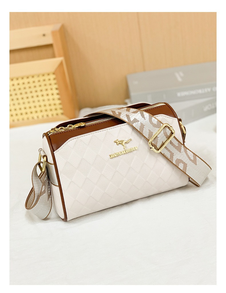 Borsa a tracolla larga da donna con motivo a quadri, stile vintage, modello marsupio, borse all'ingrosso._voghion.com