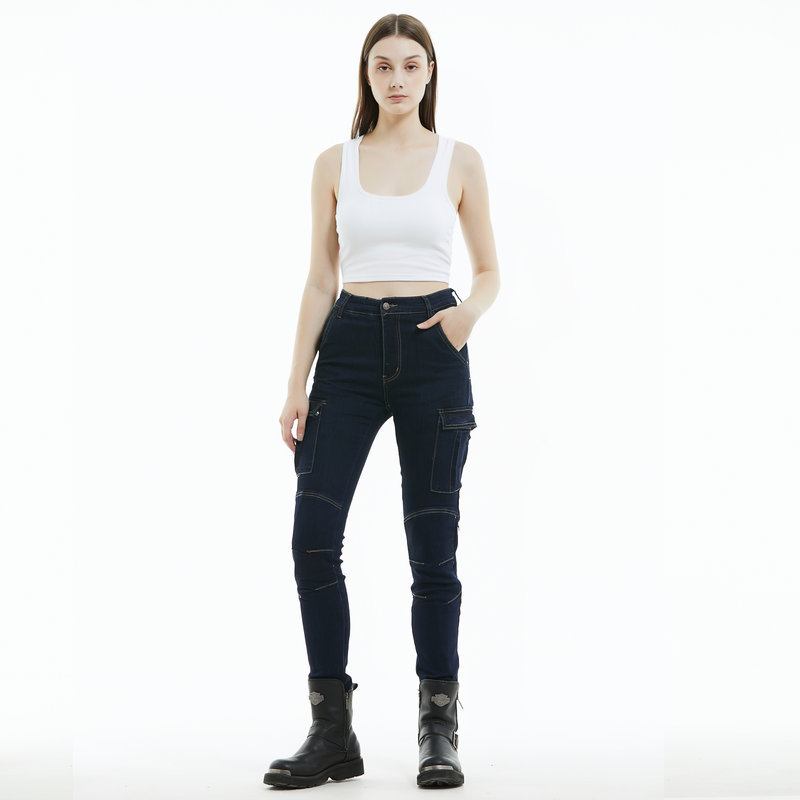 Volero motocicleta pantalones vaqueros de las mujeres Caballero casual stretch Riding resistente a la caída de la motocicleta monos de silicona equipo de protección