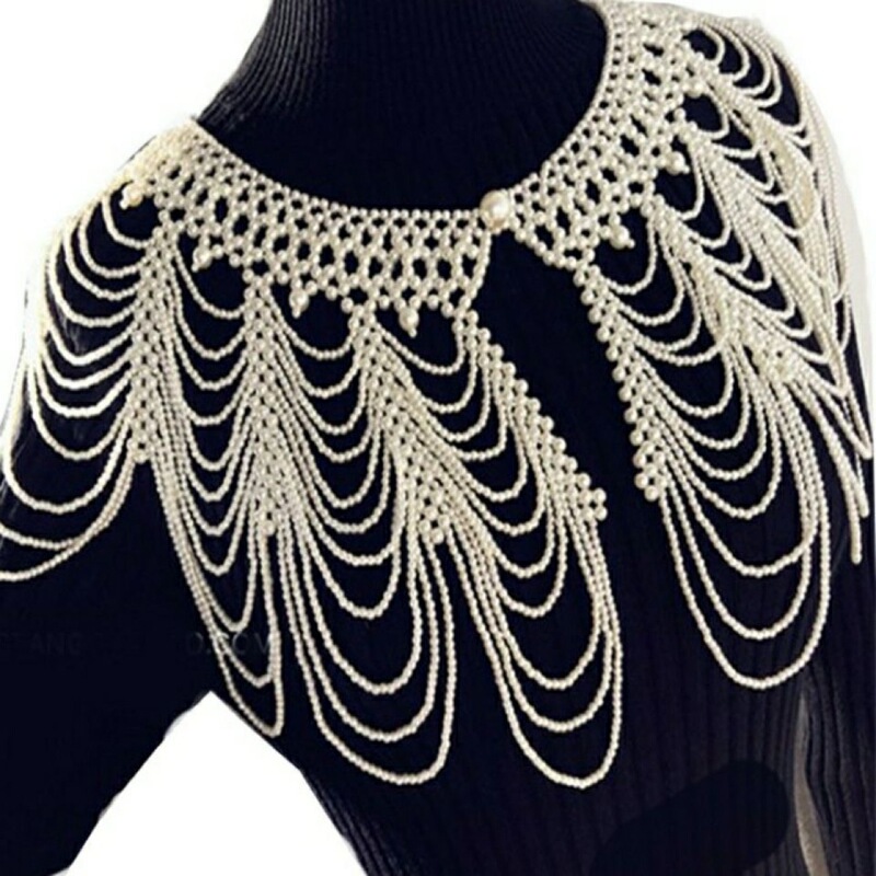 Ins Retro Fashion Elegant Sexy Pearl Beaded Phoenix Tail Bridal Dinner Dress Shawl