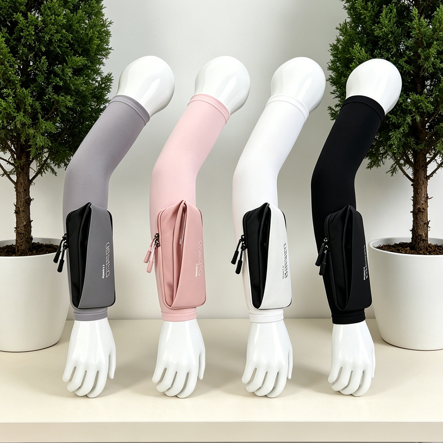 Running Sports Mobile Phone Arm Bag for Men and Women, Outdoor Fitness Arm Bag, Cycling Ice Silk Extended Summer Sun Protection Sleeves