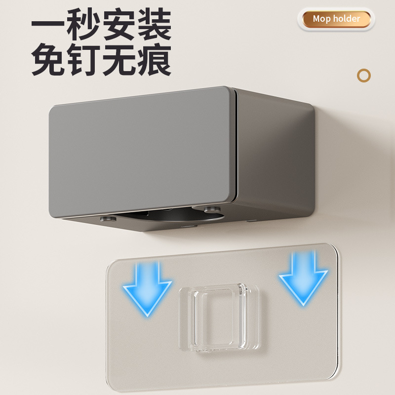 モップ壁掛けクリップモップモップフック穴なしモップホルダー神器トイレキッチンドア後物棚|undefined