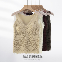 雪尼尔性感蕾丝吊带背心女秋冬新款美背修身打底内搭短款抹胸上衣