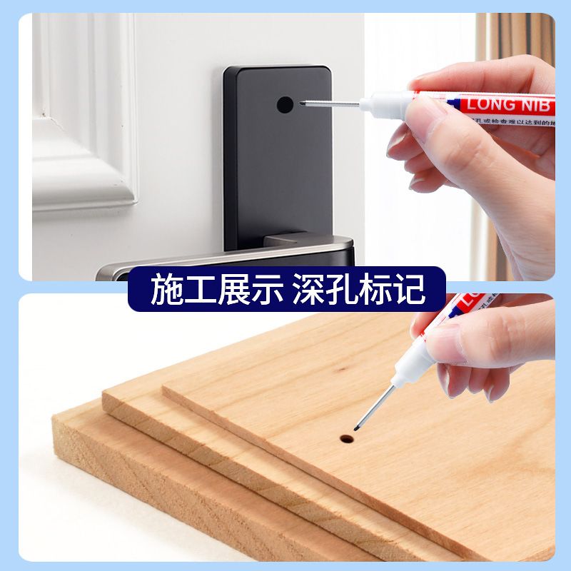Pluma de marcado de cabeza larga aceitosa impermeable resistente al roce boca larga agujero profundo marcado sitio de construcción carpintería pluma de propósito especial al por mayor