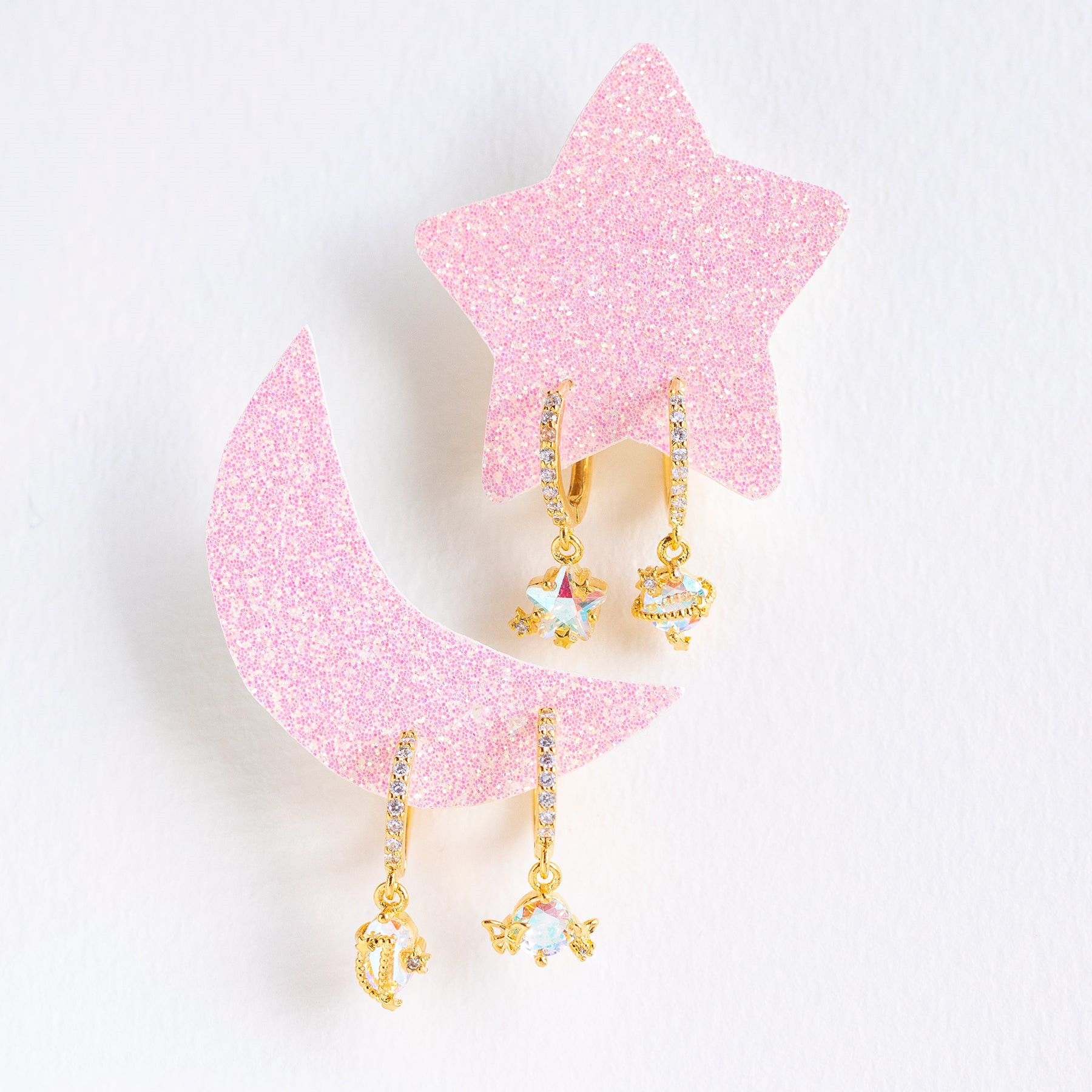Fashion Star Butterfly Brass Plating Zircon Earrings