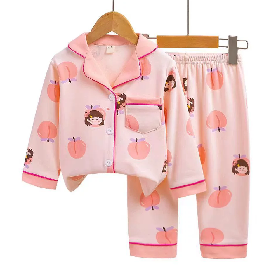 Children's long-sleeve, pijama, set, cardigan, cartoon trousers, children's clothing