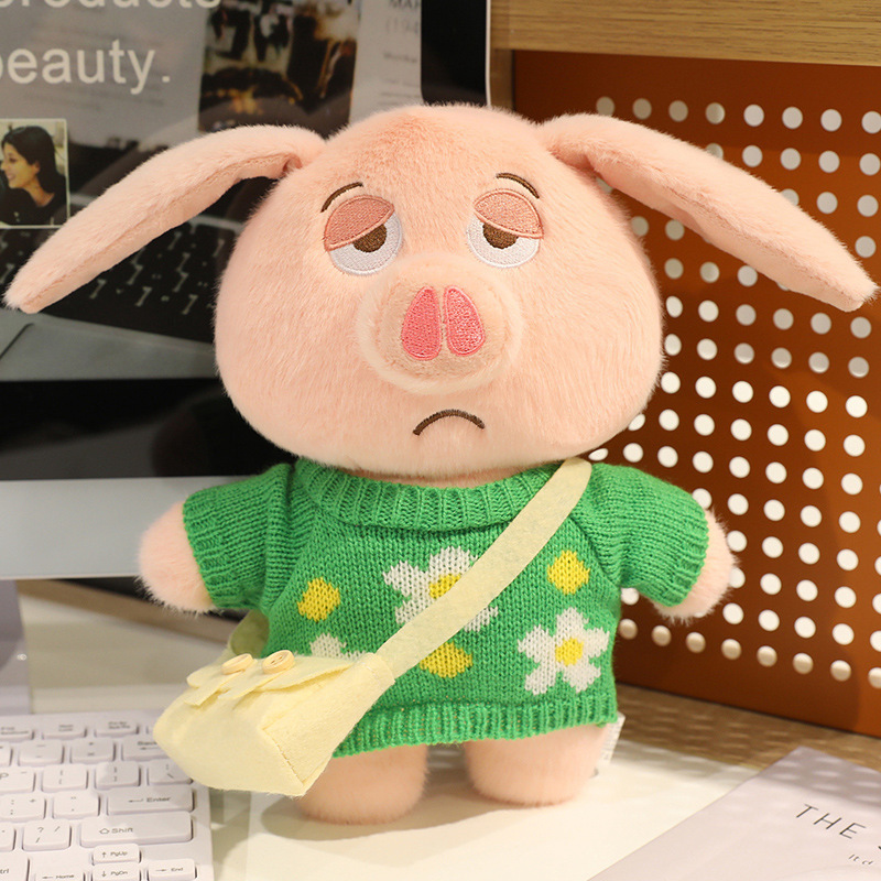 Transformado en una muñeca de montura de cerdo volador, linda muñeca, orejas plegables, regalo de vacaciones complicado de alto valor