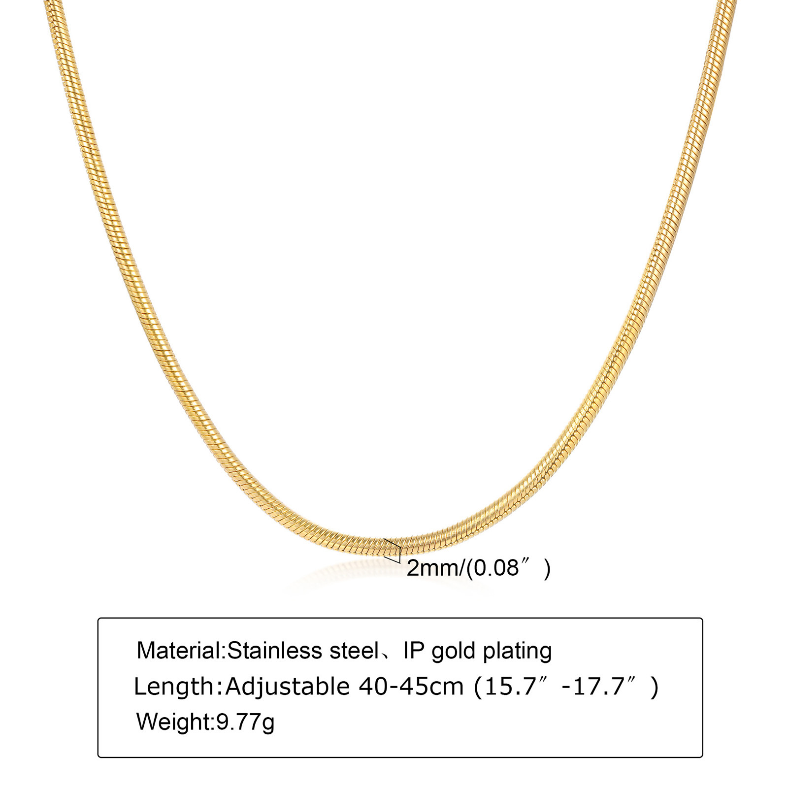 Simple Style Solid Color Titanium Steel Plating Necklace display picture 1