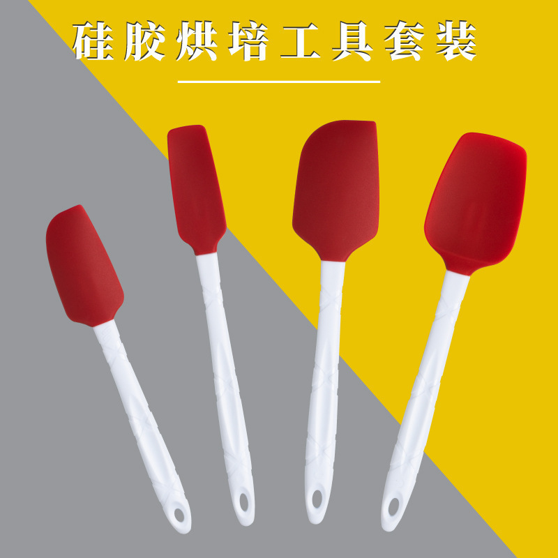 Amazon silicona crema raspadora de cuatro piezas conjunto raspadora de silicona en una pieza de pastel crema raspadora de pastel raspadora