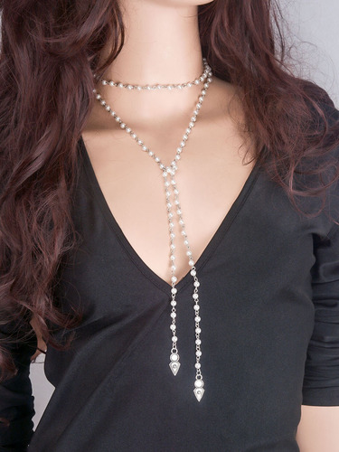 European and American cross-border new fashion necklace jewelry, simple, beautiful and versatile hand-beaded pearl long necklace wholesale
