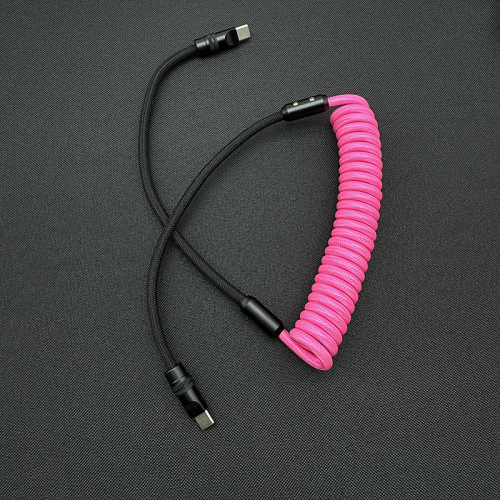 Spring data cable biaxial fishnet braided spiral telescopic fast charging car suitable for iPhone15 Android mate60
