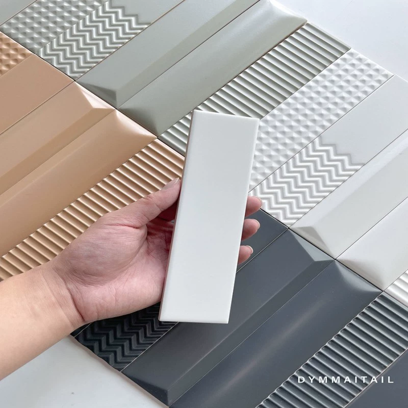 Скандинавские длинные геометрические вогнутые и выпуклые стерео кирпичные плитки ручной работы для ванной комнаты, кухни, внутренней стены, матовые настенные плитки для ванной комнаты