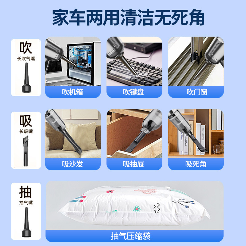 車用掃除機、吸引とブロー一体型、ブラシレス、両用車、クロスボーダー、ハンドヘルド、ワイヤレス、大吸引、車用多機能|undefined