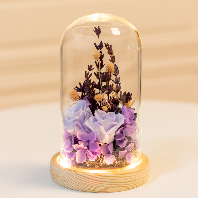 Tuan Jiandiy paquete de materiales de actividad manual flores eternas flores secas cubierta de vidrio ornamentos Salón de alta gama del Día de la Madre