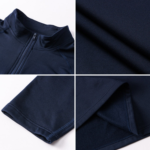 Men's autumn and winter velvet fitness clothes, high-elastic tight-fitting sports running training long-sleeved warm stand-up collar sweatshirt 11517