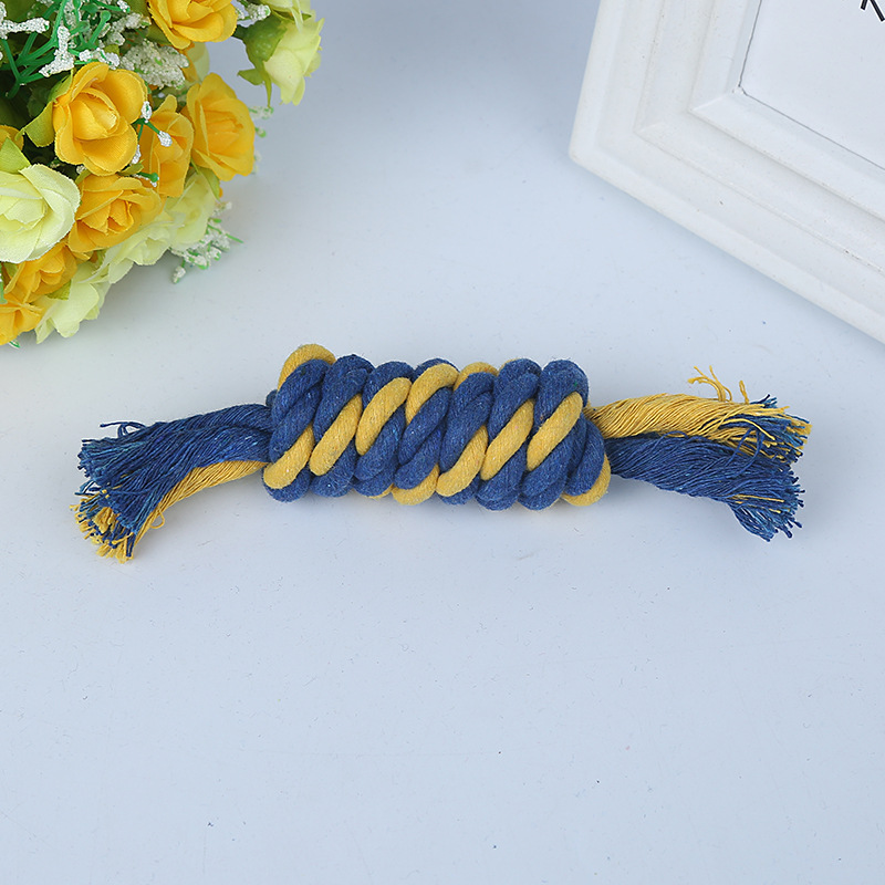 Amazon para juguetes de mascotas, juguetes de cuerda de algodón, perros de mascotas, dientes de molienda, juguetes resistentes a la mordida, en stock al por mayor.