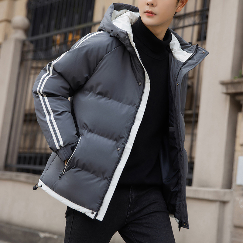 Chaqueta casual acolchada de algodón para hombres chaqueta con capucha gruesa suelta chaqueta para hombres