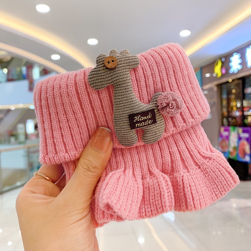 Bufandas de cuello para niños otoño y invierno caliente suave a prueba de viento tejido protector de cuello para niños y niñas, cuello de lana de ciervo frío