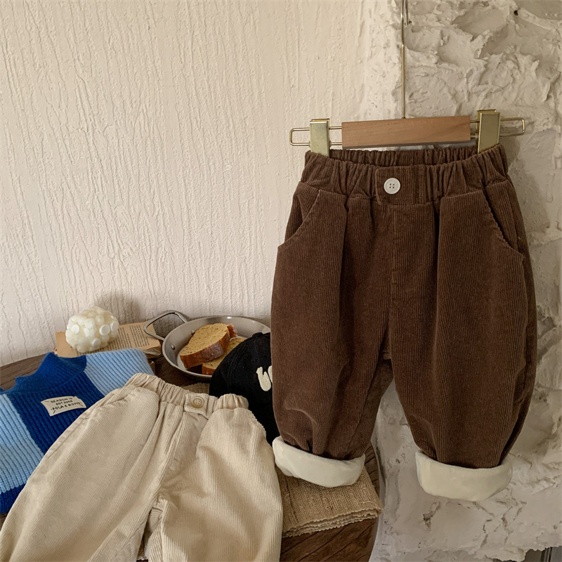 Classic Style Solid Color Cotton Boys Pants display picture 3