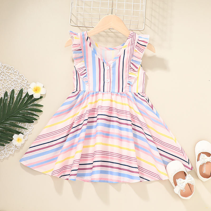 Casual Dresses Children's Striped Vest Skirts Baby Children's Skirts display picture 3