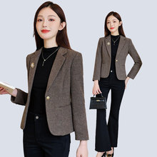 直播西装外套女2025秋新款韩版修身西服短款时尚百搭上衣一件代发