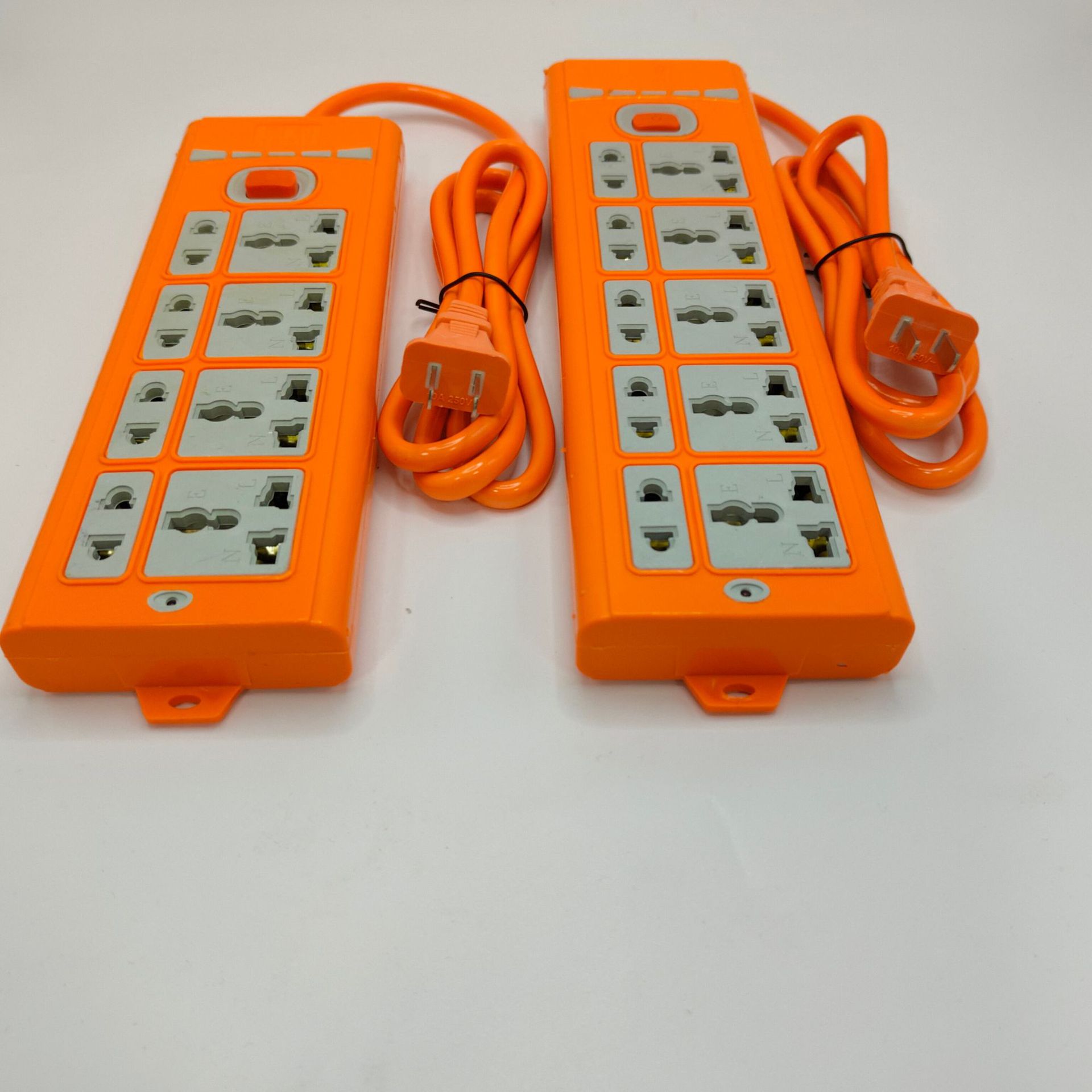 跨境电商大功率两插头接线板带开关8位20孔10位25孔2米3米5米10米