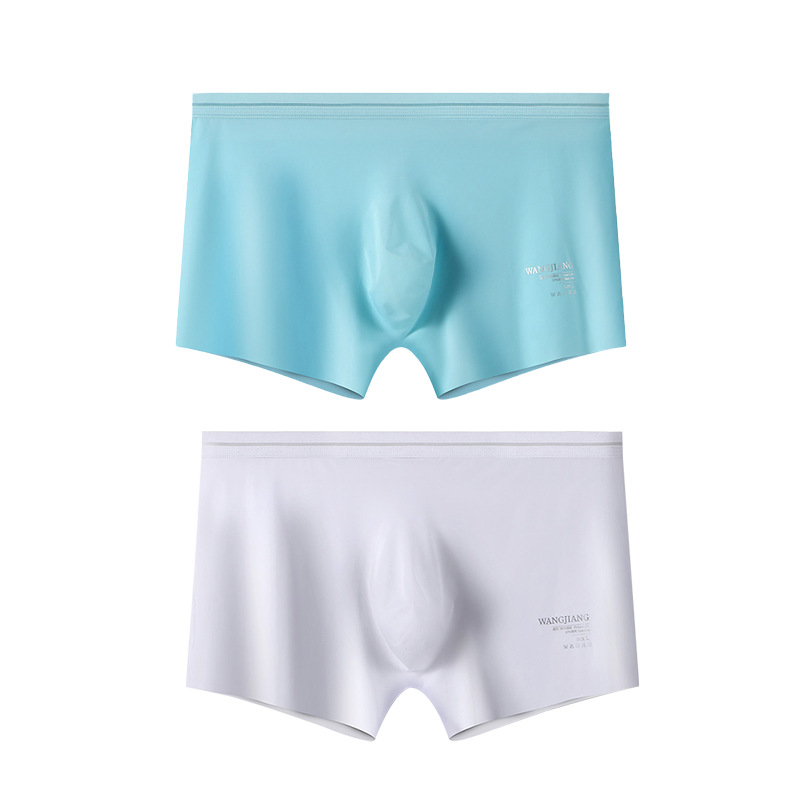 Nueva ropa interior de seda de hielo para hombres desnudos cintura baja ropa interior de secado rápido para hombres bolsa convexa de U ropa interior transpirable para hombres al por mayor