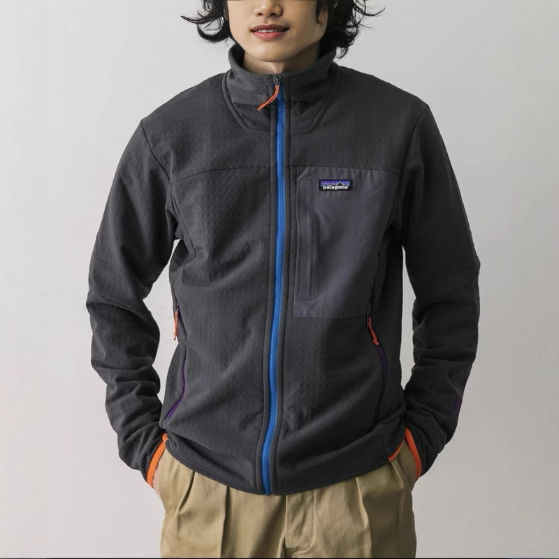 Cross-Border Supply Pata R2 Techface Fleece Softshell Jacket with Stand Collar, Thin Zip-Up Windproof Jacket