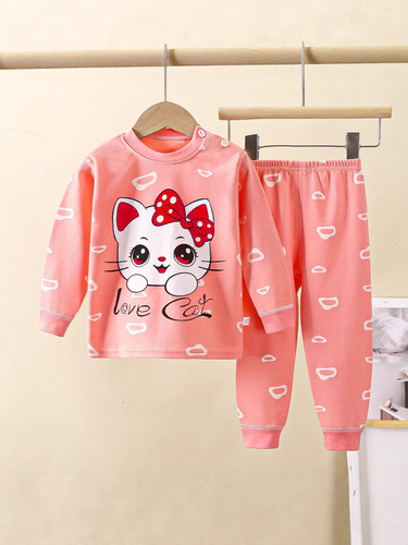 Children's underwear set pure cotton boys autumn sleepwear girls autumn clothes pants home clothes children's clothing wholesale cartoon