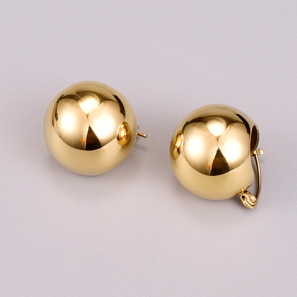 Fashion Trendy Titanium Steel Hollow Concave Round Earrings display picture 1