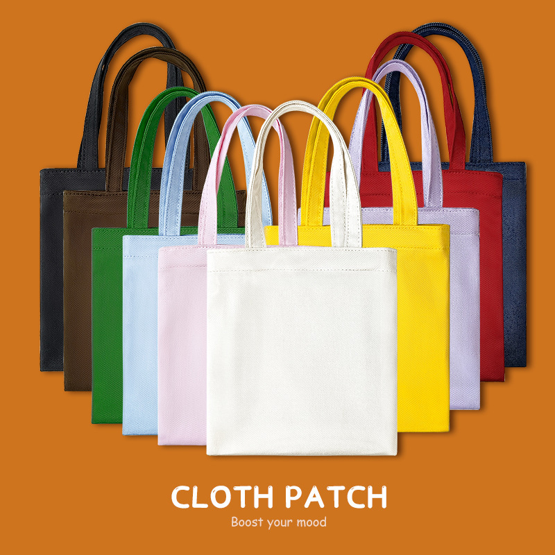 Foreign Trade Wholesale Blank DIY Canvas Bags, Student Small Tote Bags, Canvas Handbags, White Commuter Storage Bags