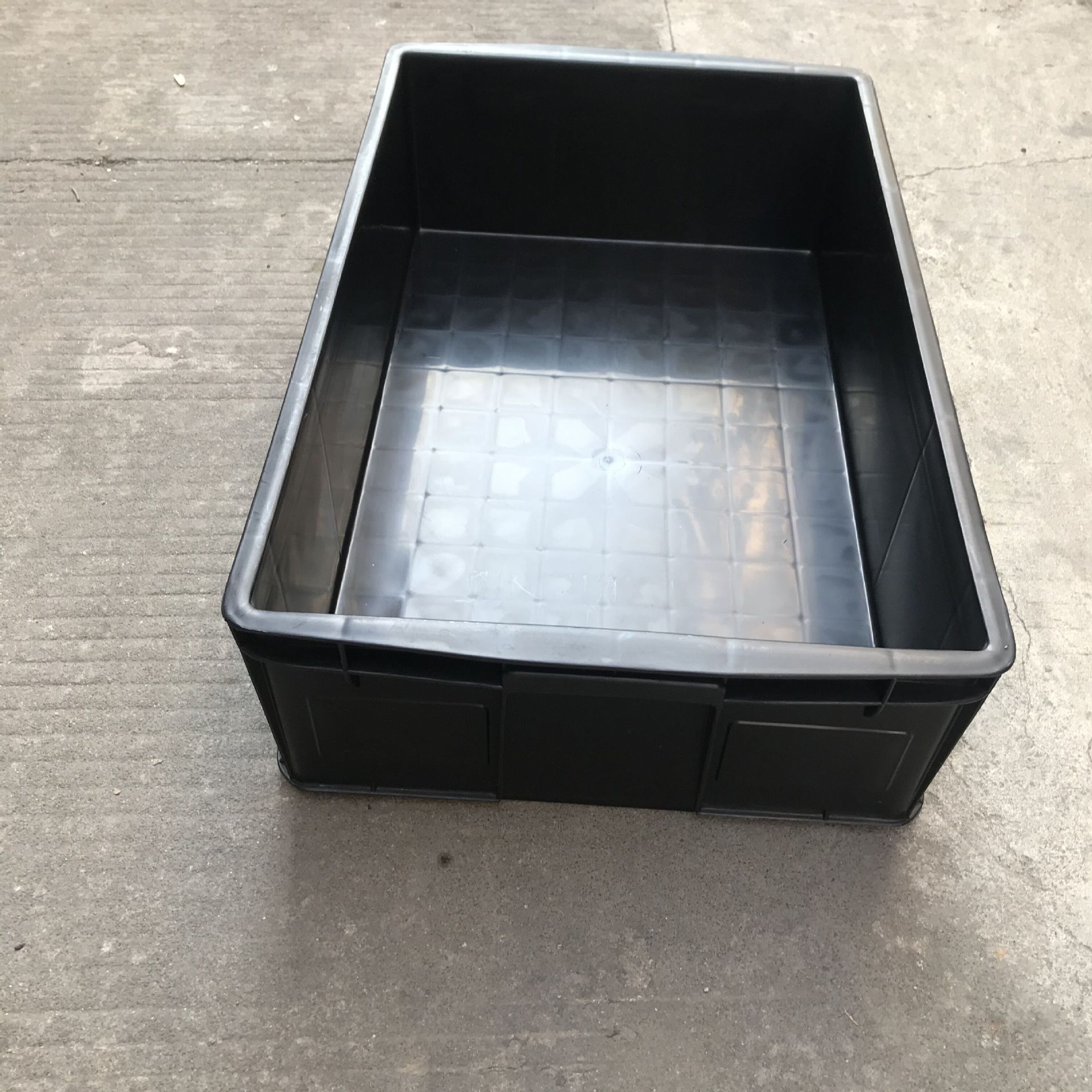 660*400*190黑色塑胶箱 防静电周转箱 长方形货架收纳箱 pp物料框